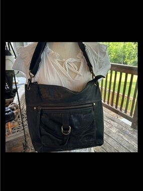FOSSIL Sasha Black Leather Crossbody Handbag/Purse